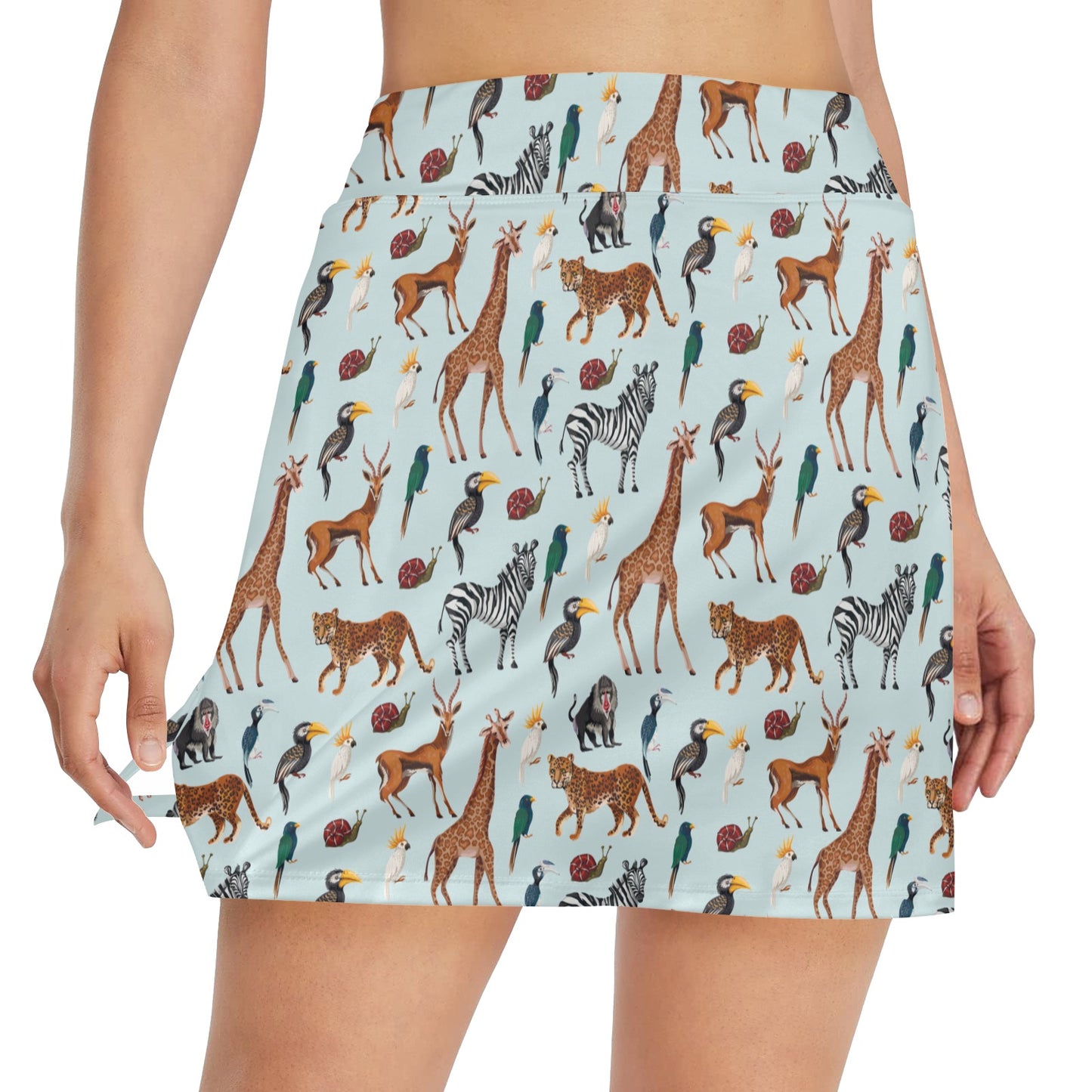 Safari Animal Print Design LKS306 Women's Golf Skirt with Pocket