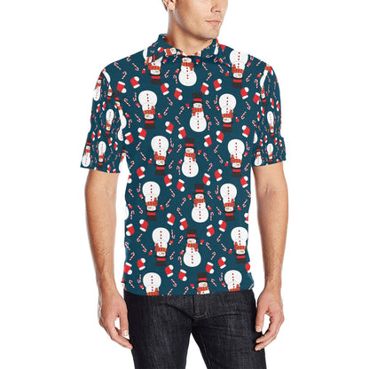 Snowman Print Design LKS301 Men Polo Shirt