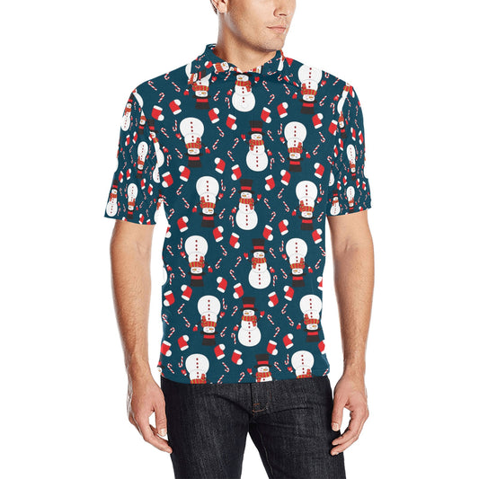 Snowman Print Design LKS301 Men Polo Shirt