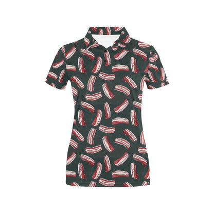 Bacon Pattern Print Design 02 Women's Polo Shirt
