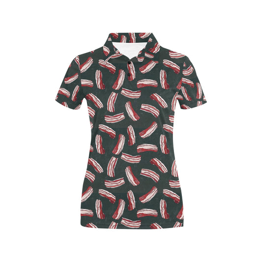 Bacon Pattern Print Design 02 Women's Polo Shirt