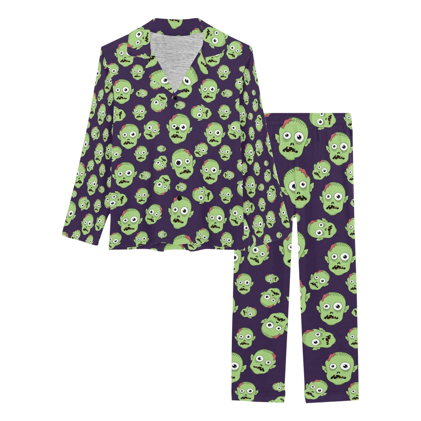 Zombie Print Design LKS303 Women's Long Pajama Set