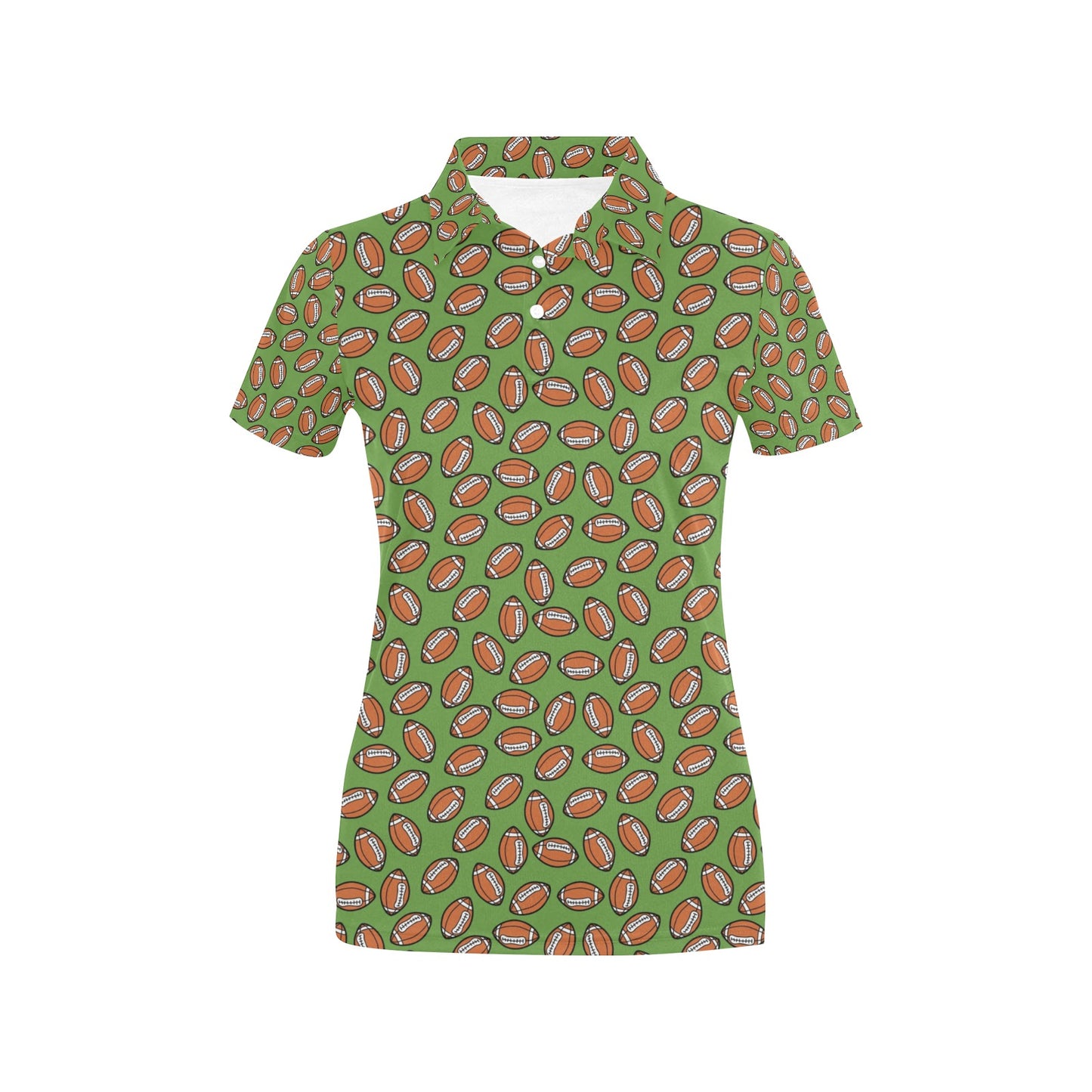 American Football on Green Design Women's Polo Shirt