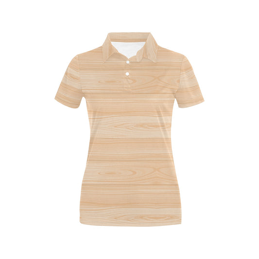 Wood Texture Print Design LKS302 Women's Polo Shirt