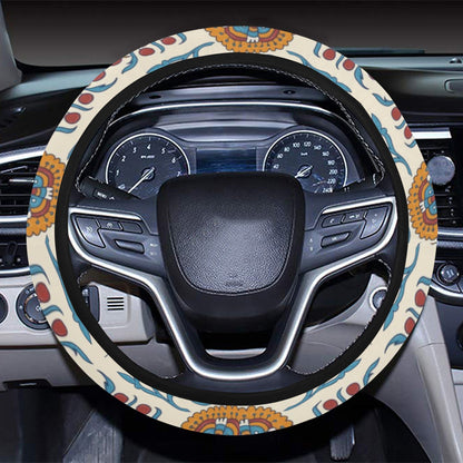 Suzani Print Design LKS301 Steering Wheel Cover with Elastic Edge
