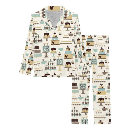 Cake Pattern Print Design 02 Women's Long Pajama Set