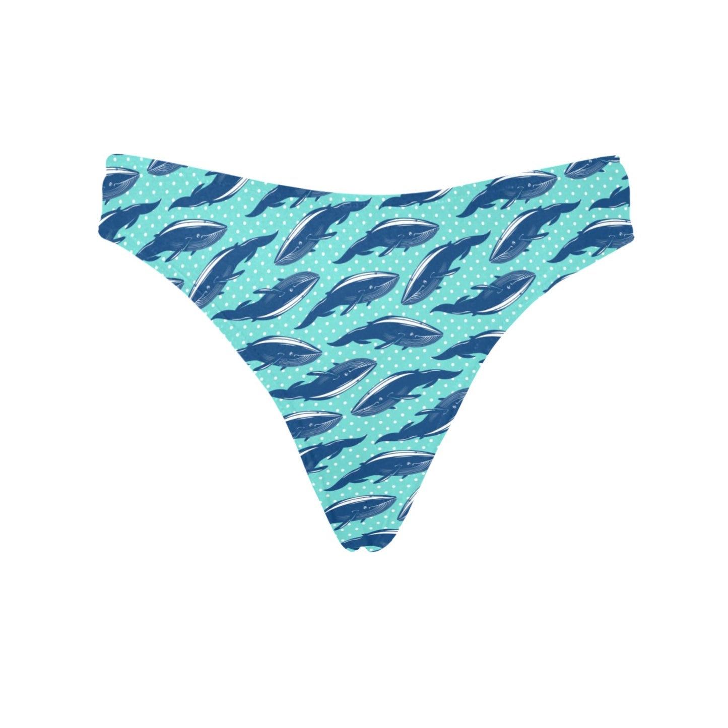 Whale Polka Dot Design Themed Print Women's Thongs