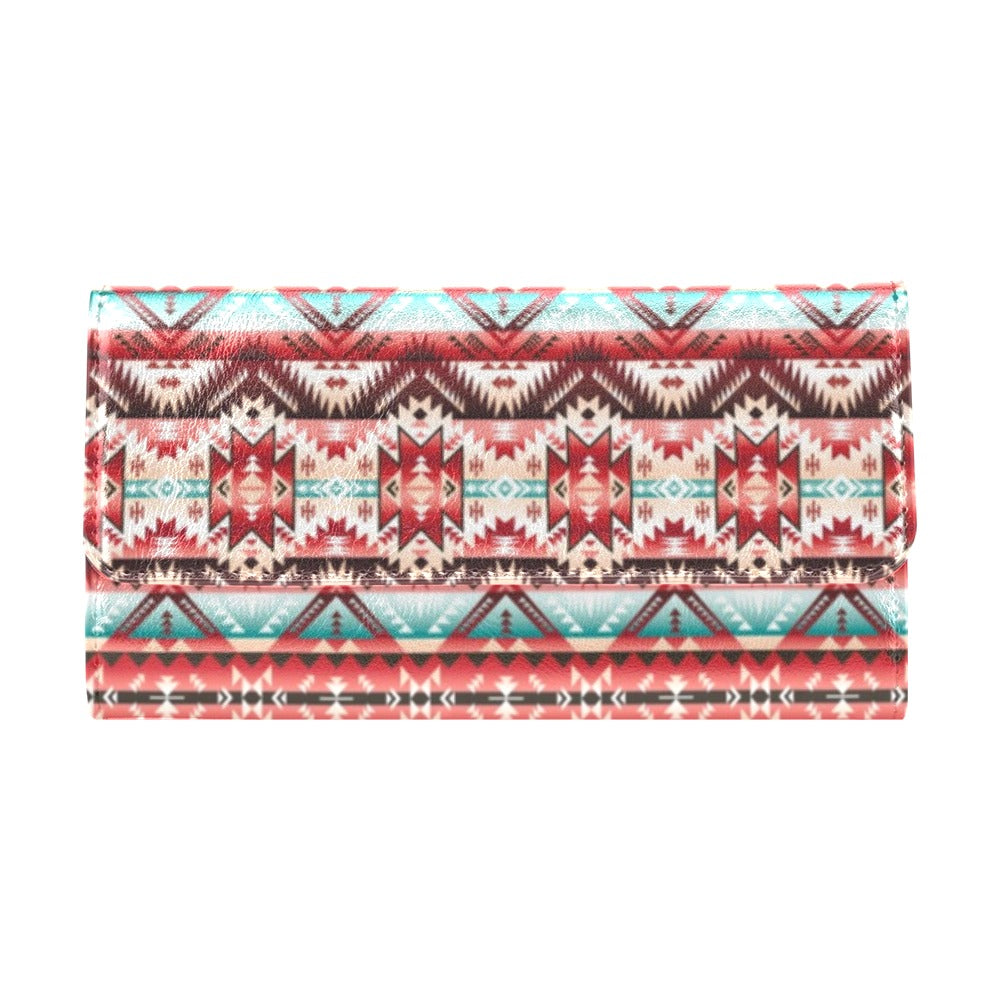 Aztec Western Style Print Pattern Women's Trifold Wallet