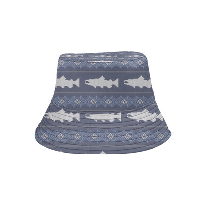 Salmon Fish Knit Style Print Design LKS304 Unisex Bucket Hat