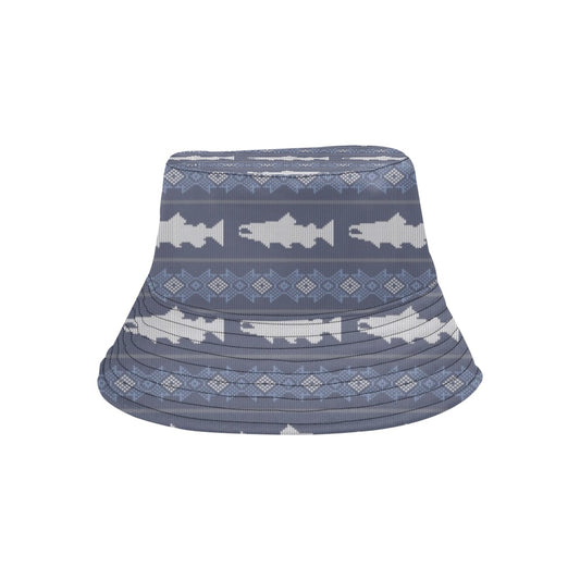 Salmon Fish Knit Style Print Design LKS304 Unisex Bucket Hat