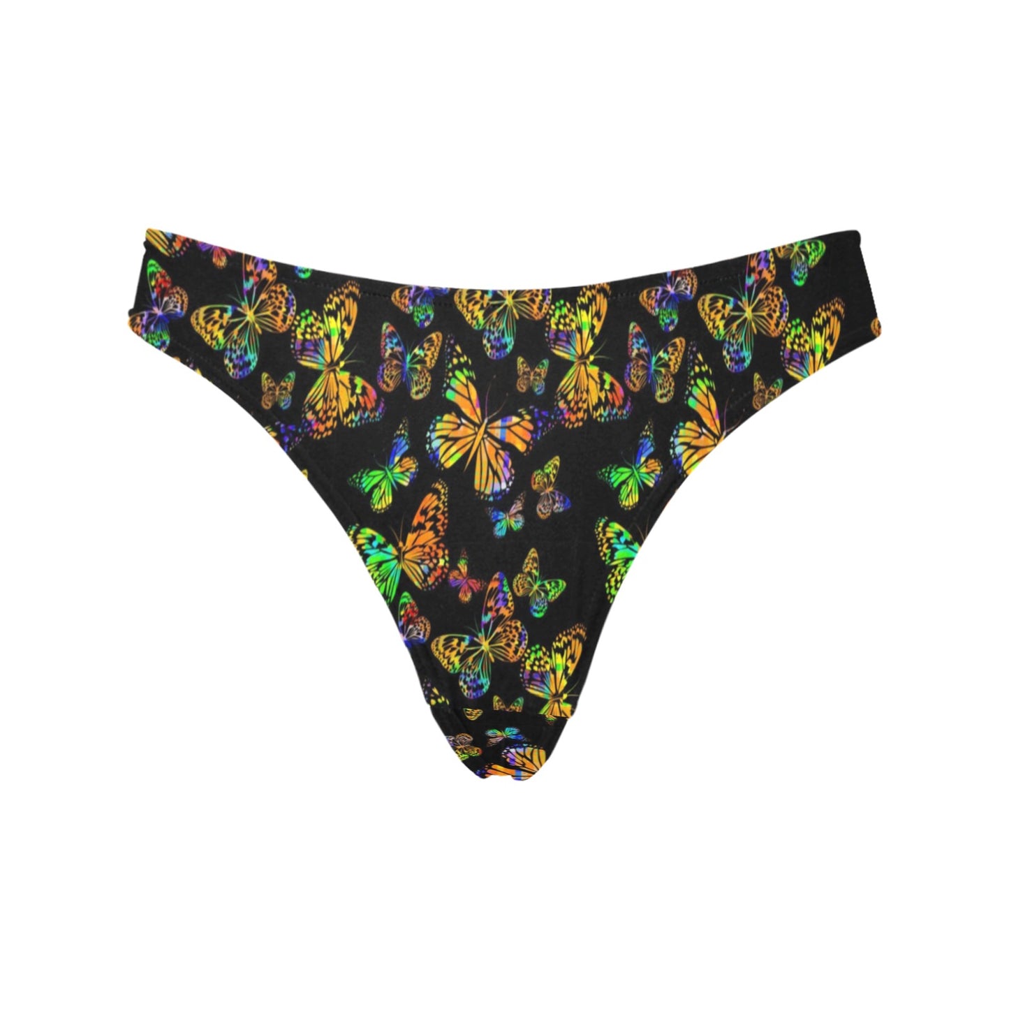 Butterfly Neon Color Print Pattern Women's Thongs