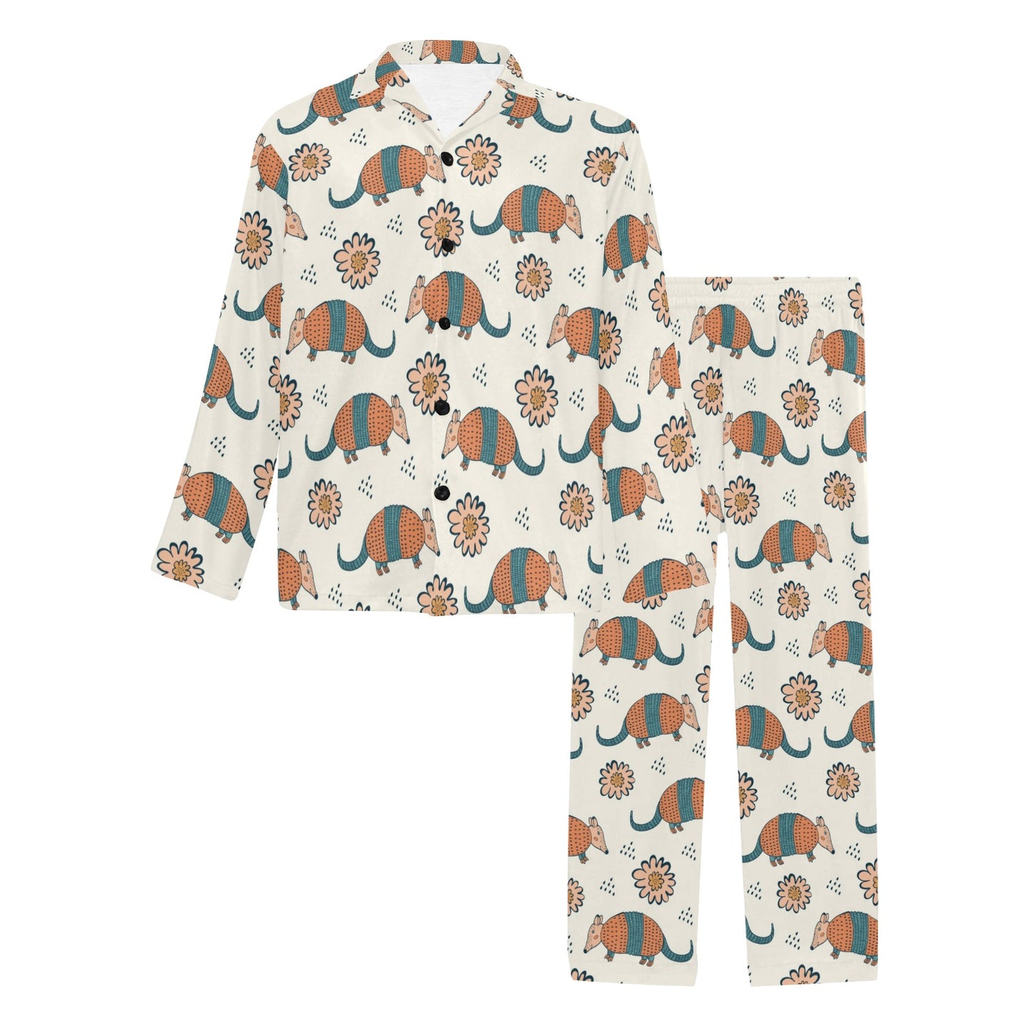 Armadillo Pattern Print Design 02 Men's Long Pajama Set