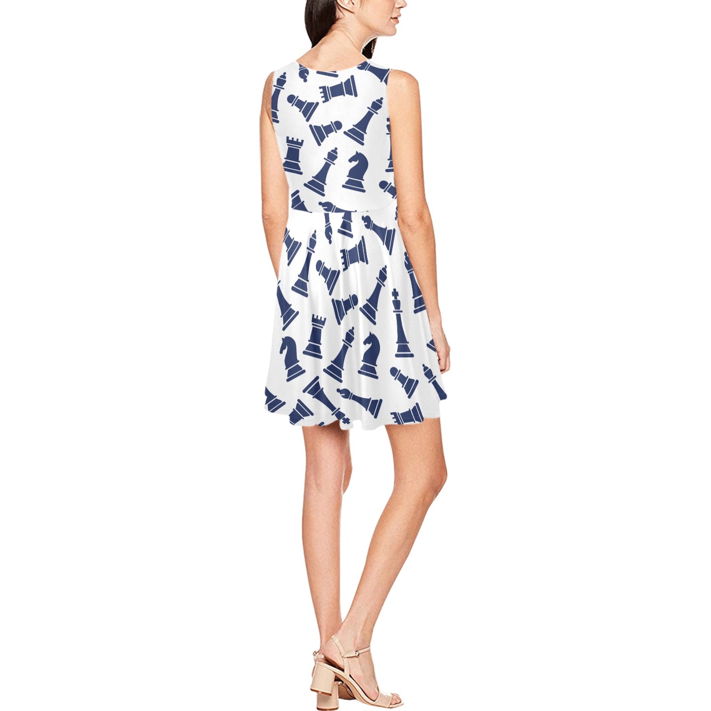Chess Pattern Print Design 03 Sleeveless Dress