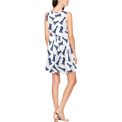 Chess Pattern Print Design 03 Sleeveless Dress