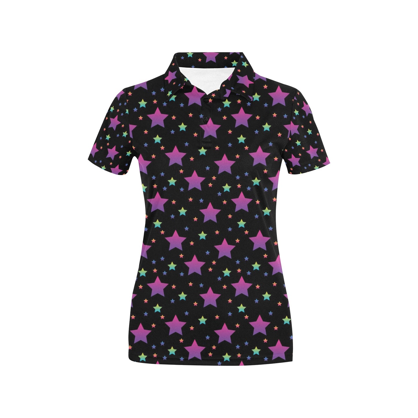 Star Print Design LKS305 Women's Polo Shirt