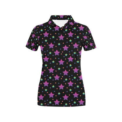 Star Print Design LKS305 Women's Polo Shirt