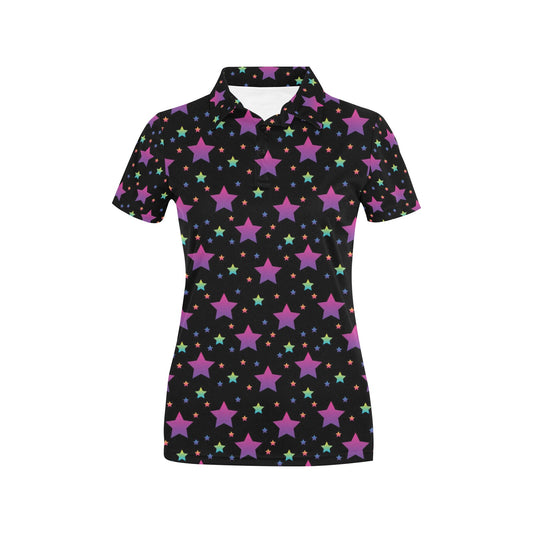 Star Print Design LKS305 Women's Polo Shirt