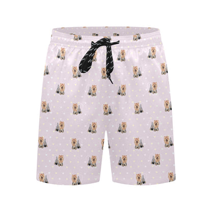 Yorkshire Terriers Print Design LKS302 Men's Swim Trunks Beach Shorts