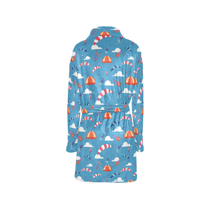 Skydiving Pattern Print Design 03 Women's Fleece Robe