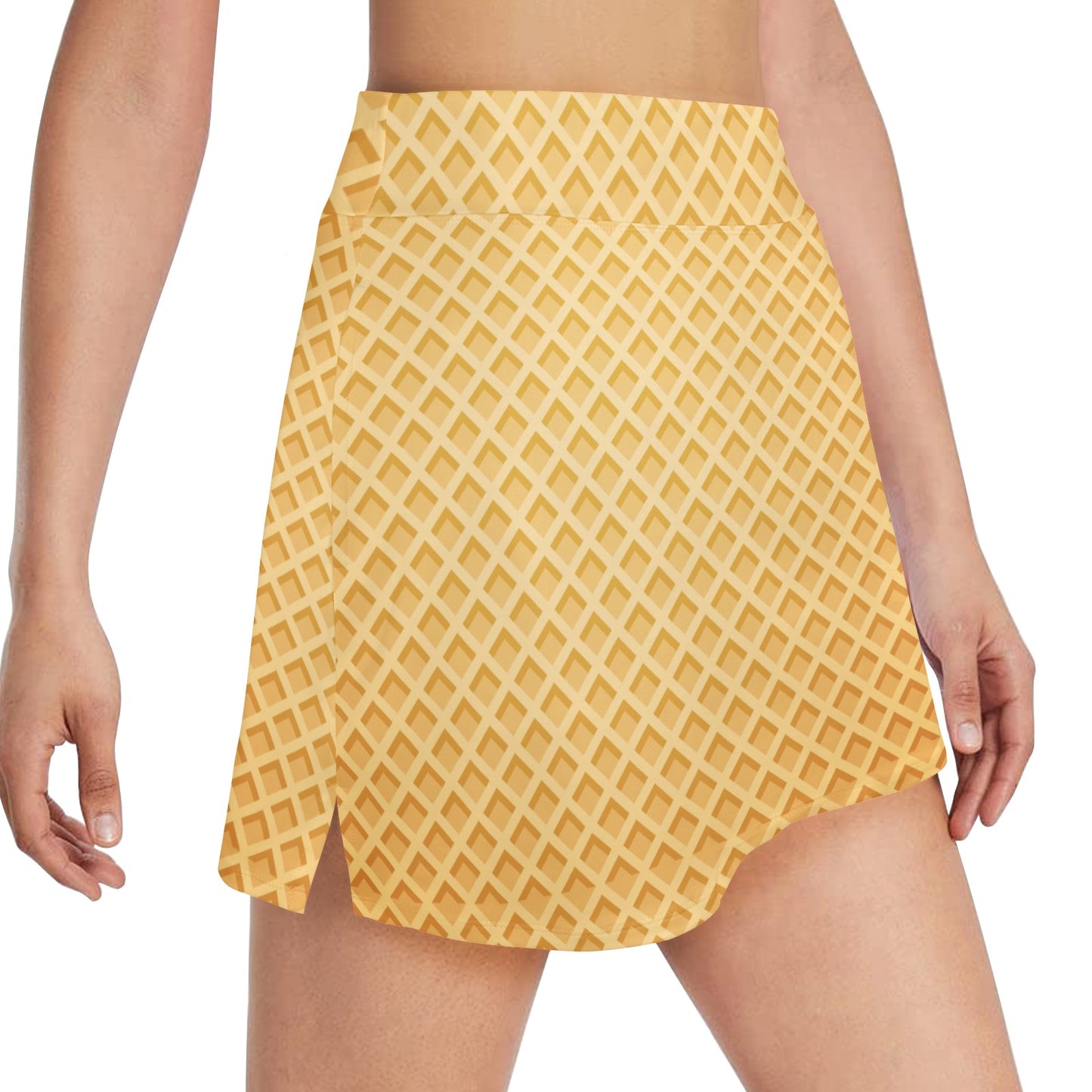 Waffle Texture Print Design LKS302 17" Golf & Pickleball Skort with Pockets