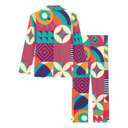 Mosaic Pattern Print Design 03 Women's Long Pajama Set