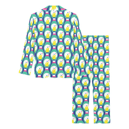 Bowling Pattern Print Design 04 Women's Long Pajama Set