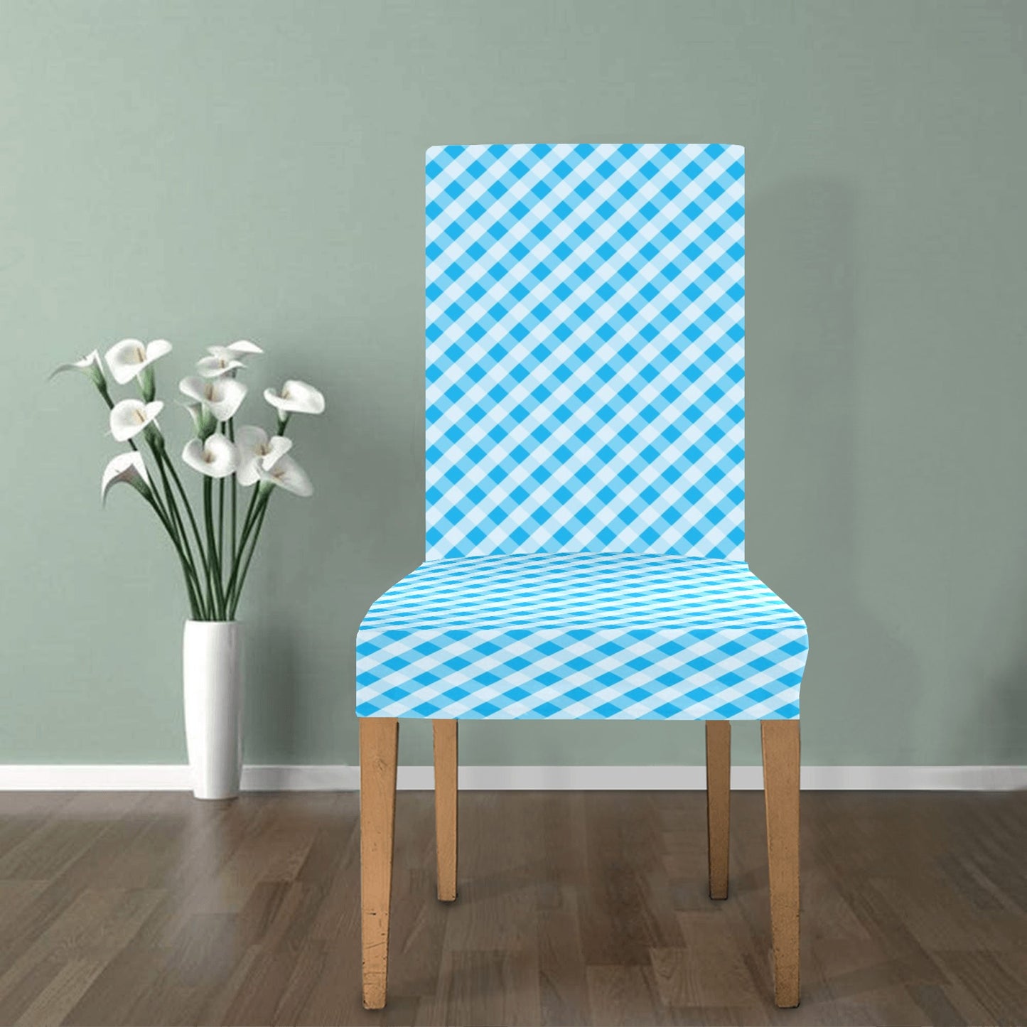 Gingham Print Design LKS401 Dining Chair Slipcover