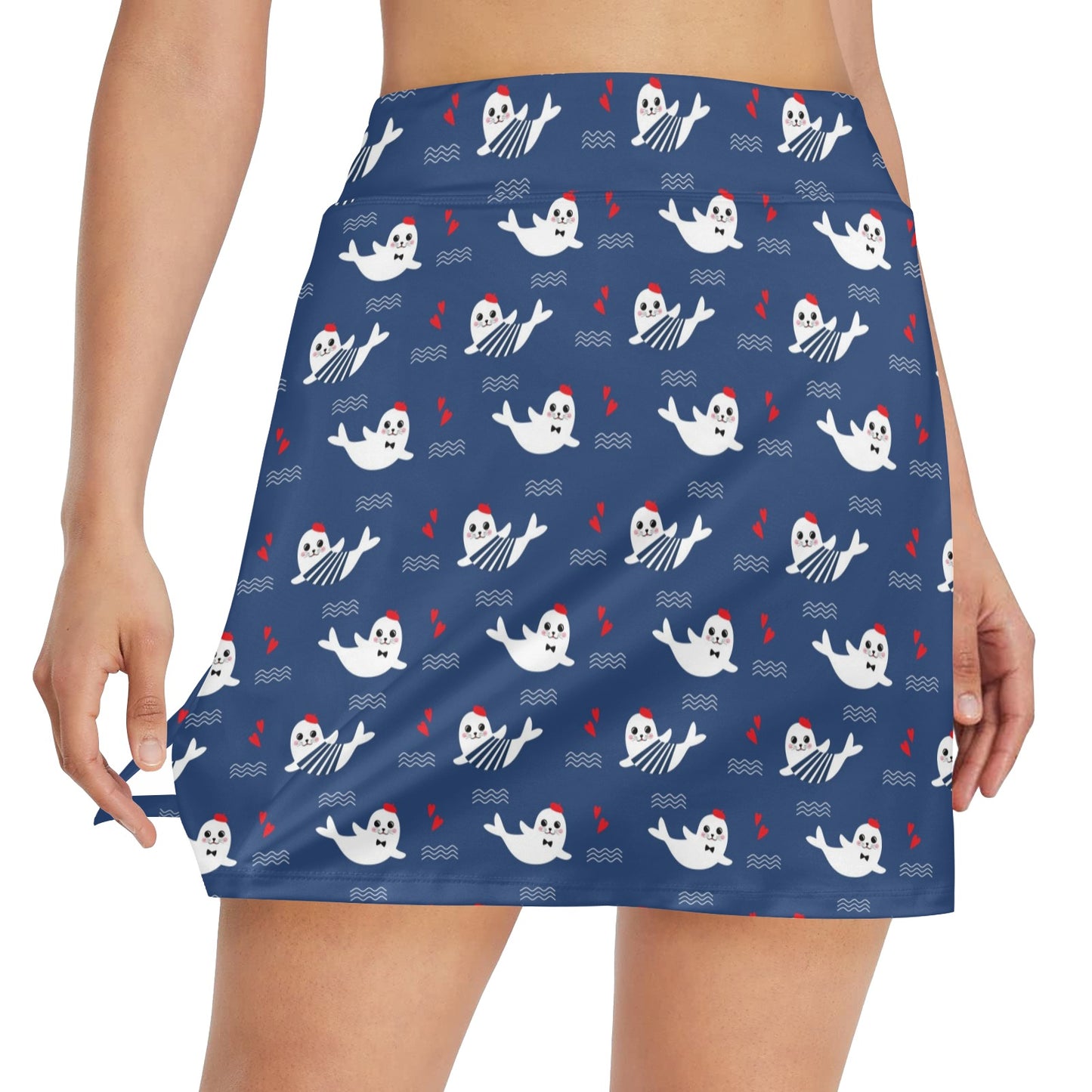 Sea Lion Print Design LKS403 17" Golf & Pickleball Skort with Pockets