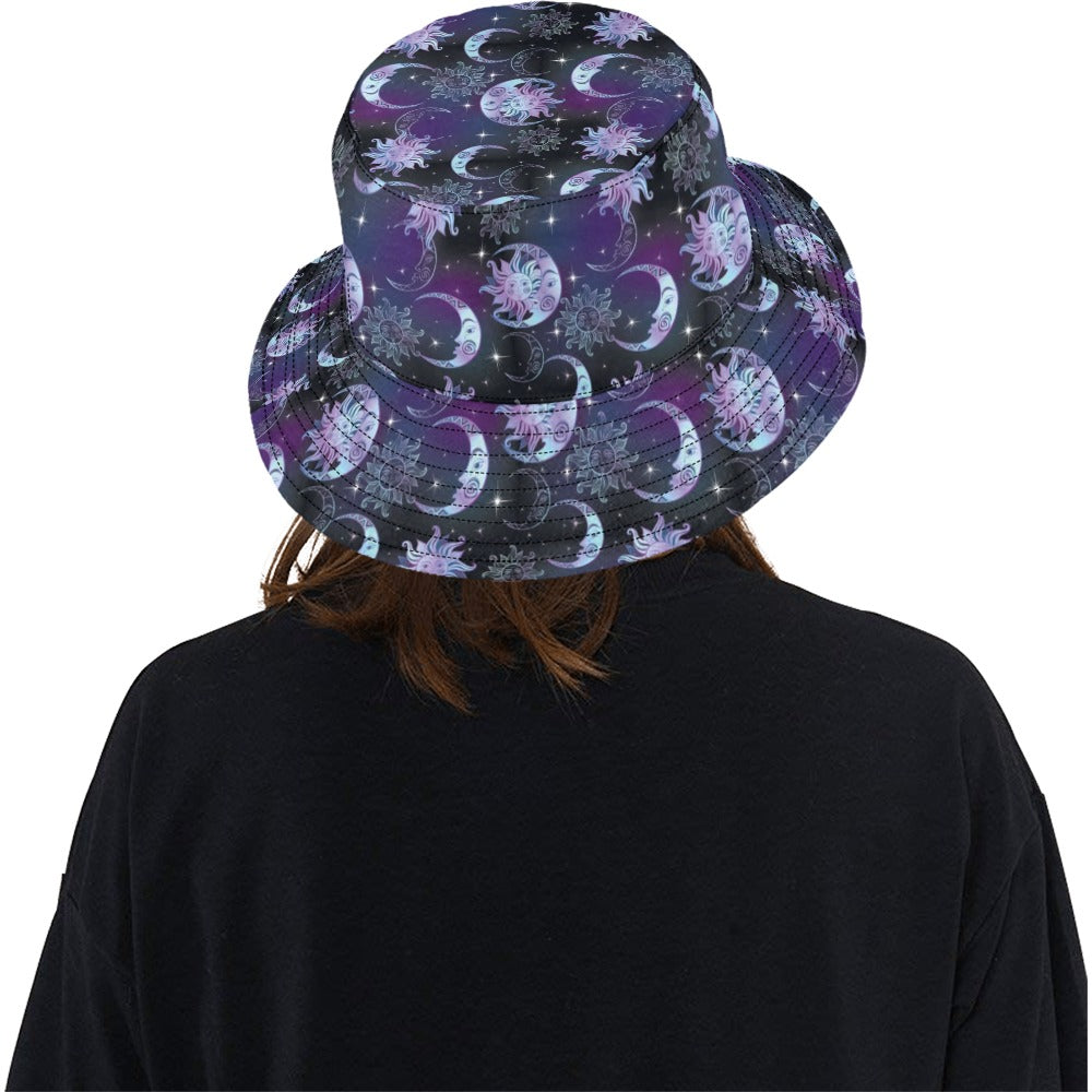 Sun Moon Print Design LKS303 Unisex Bucket Hat