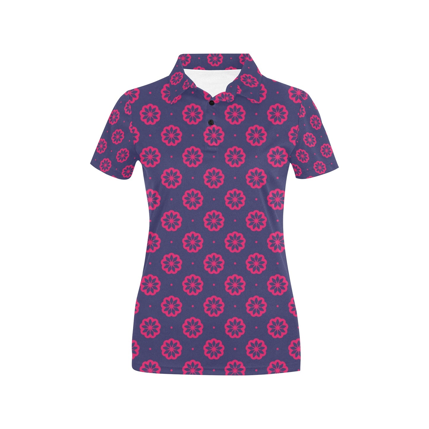 Water Lily Print Design LKS301 Women's Polo Shirt