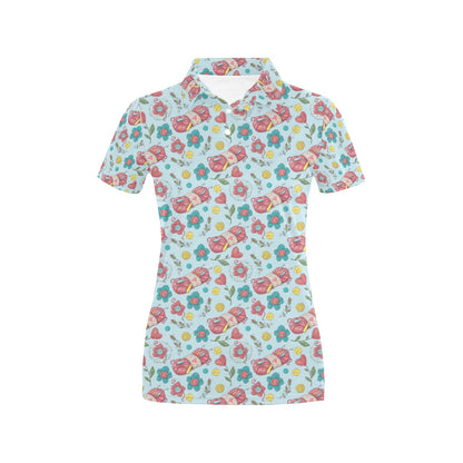 Crochet Pattern Print Design 01 Women's Polo Shirt