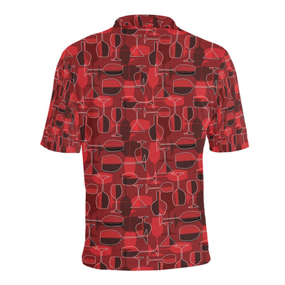Wine Glass Print Design LKS301 Men Polo Shirt