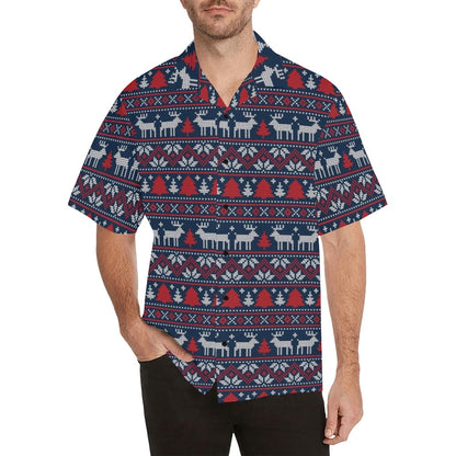 Reindeer Print Design LKS405 Men's Men's Hawaiian Shirt