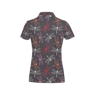 Donkey Red Elephant Pattern Print Design 03 Women's Polo Shirt