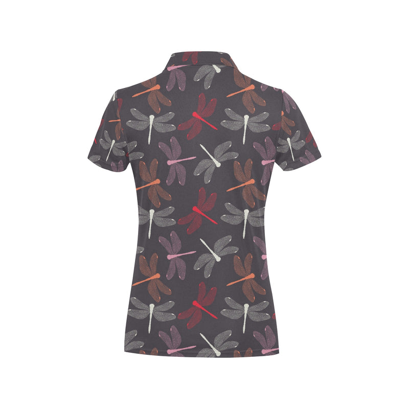 Donkey Red Elephant Pattern Print Design 03 Women's Polo Shirt