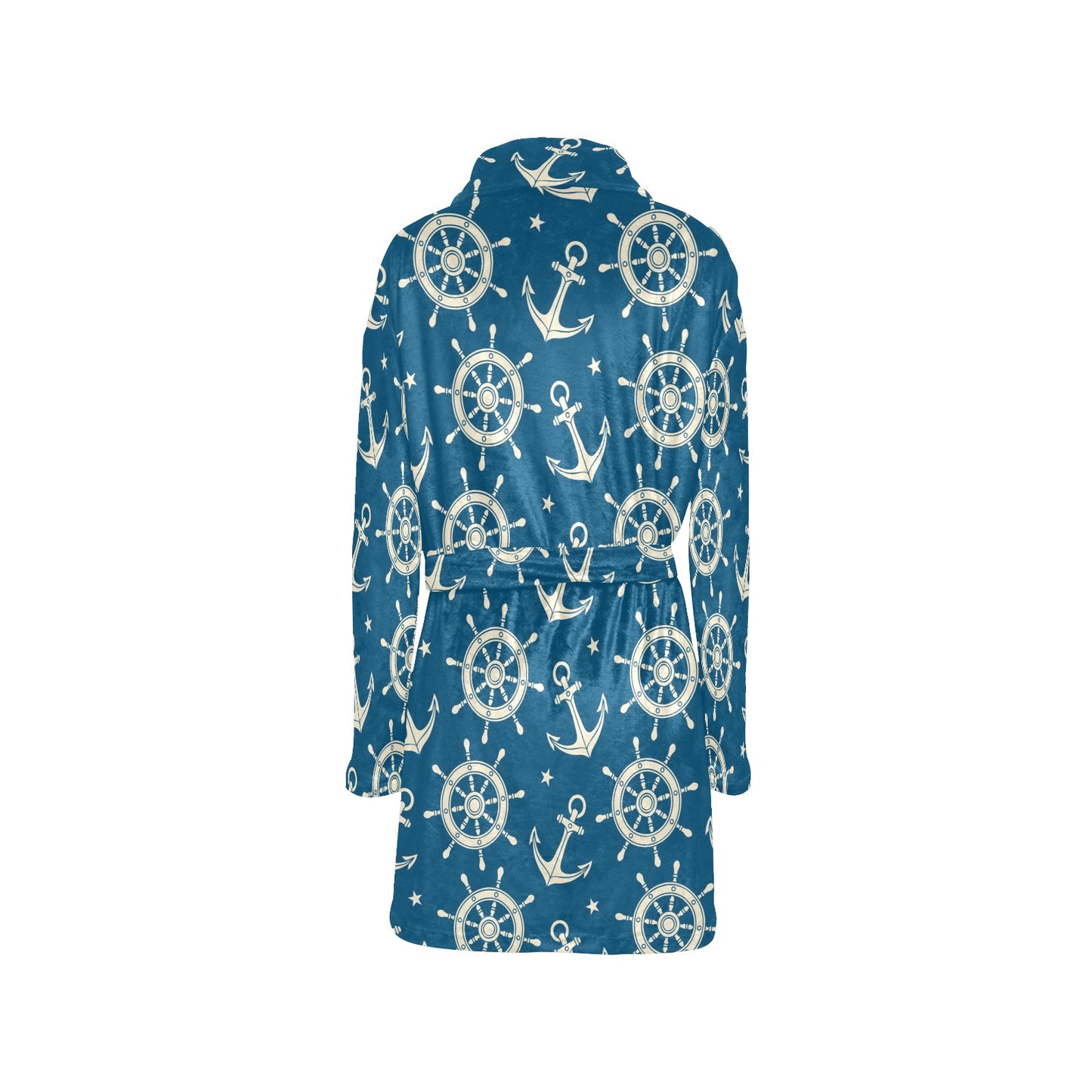 Anchor Pattern Print Design 01 Women's Fleece Robe