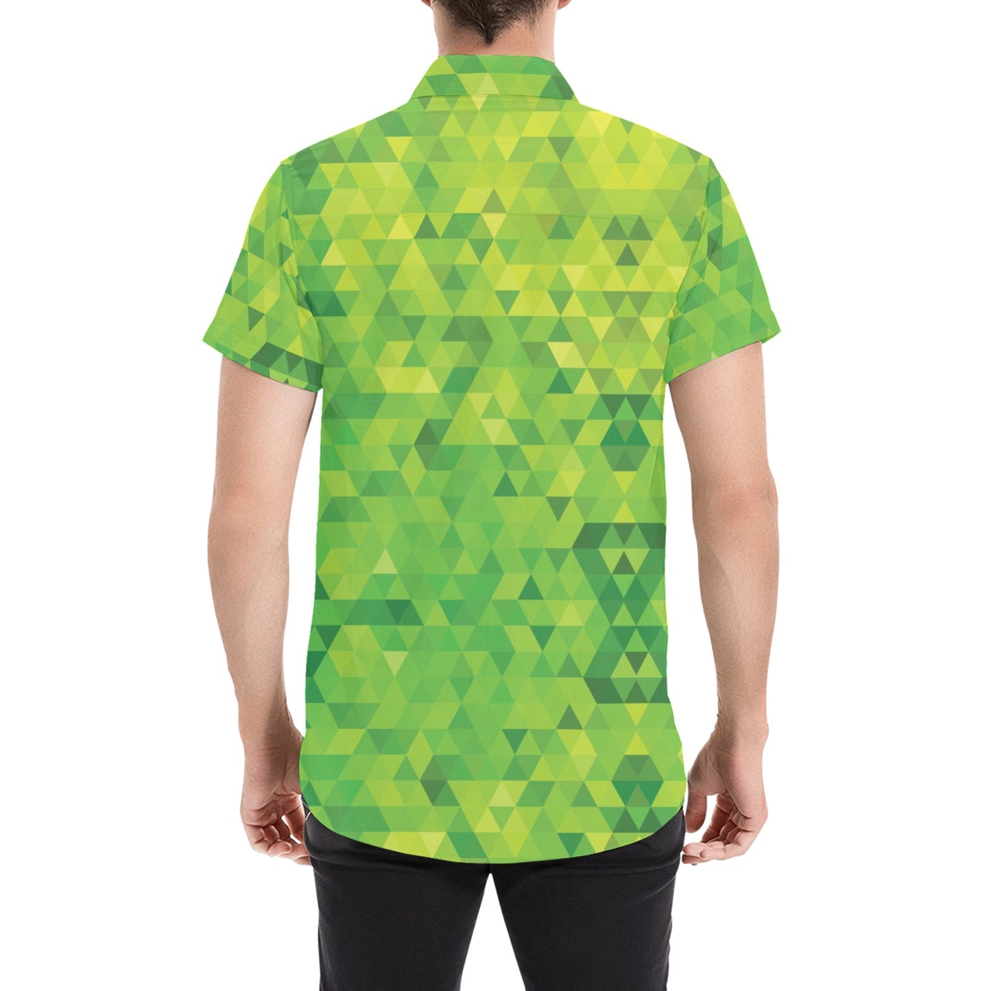 Geometric Print Design LKS402 Men Short Sleeve Button Up Shirt