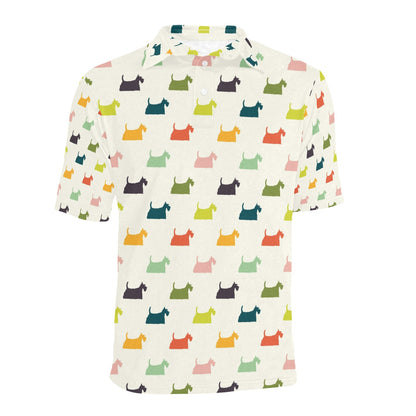 Scottish Terriers Print Design LKS305 Men Polo Shirt