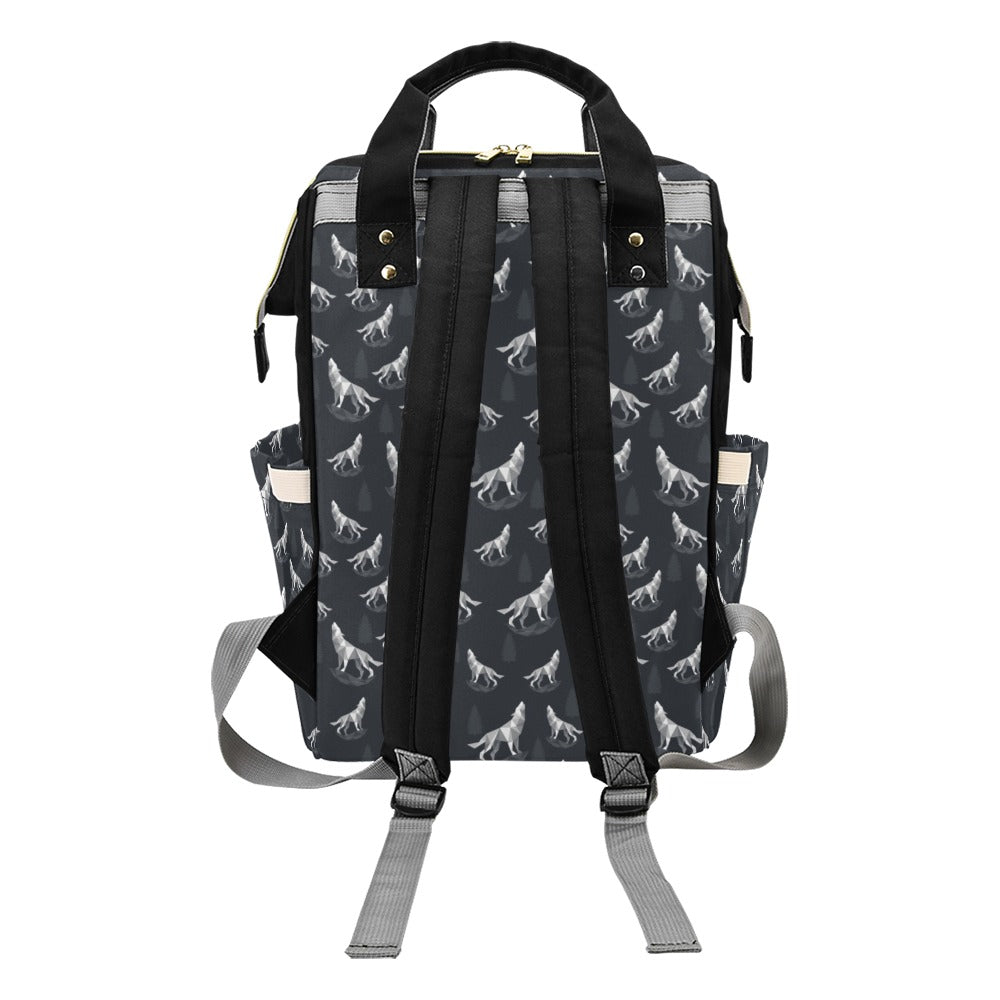 Wolf Print Design LKS303 Diaper Bag Backpack