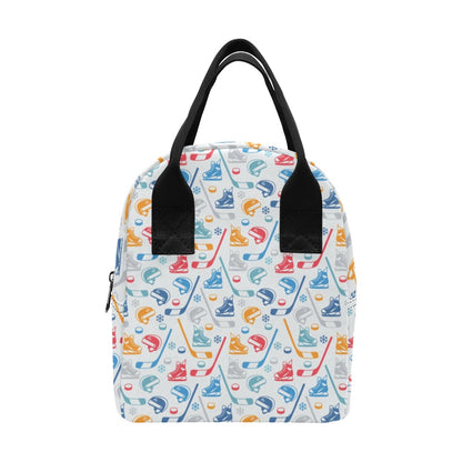 Hockey Equipment Print Design LKS301 Insulated Lunch Bag