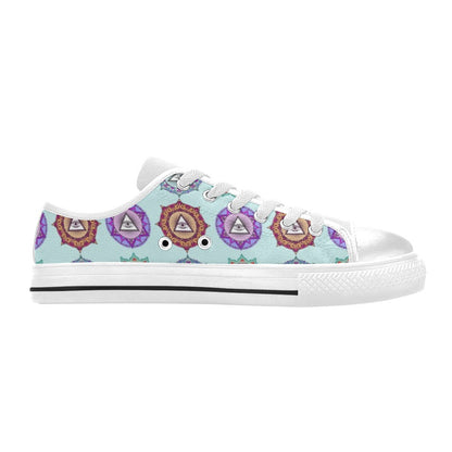 Third Eye Print Design LKS302 Women's White Low Top Shoes