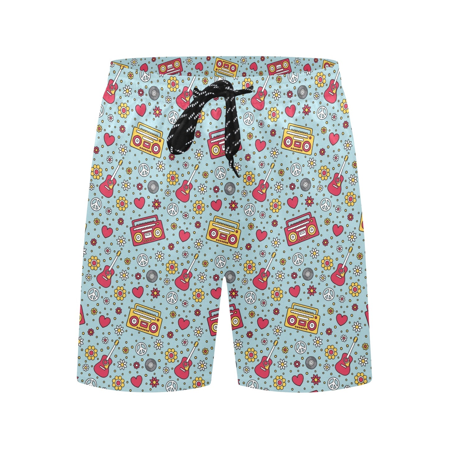 Hippie Print Design LKS307 Men's Swim Trunks Beach Shorts