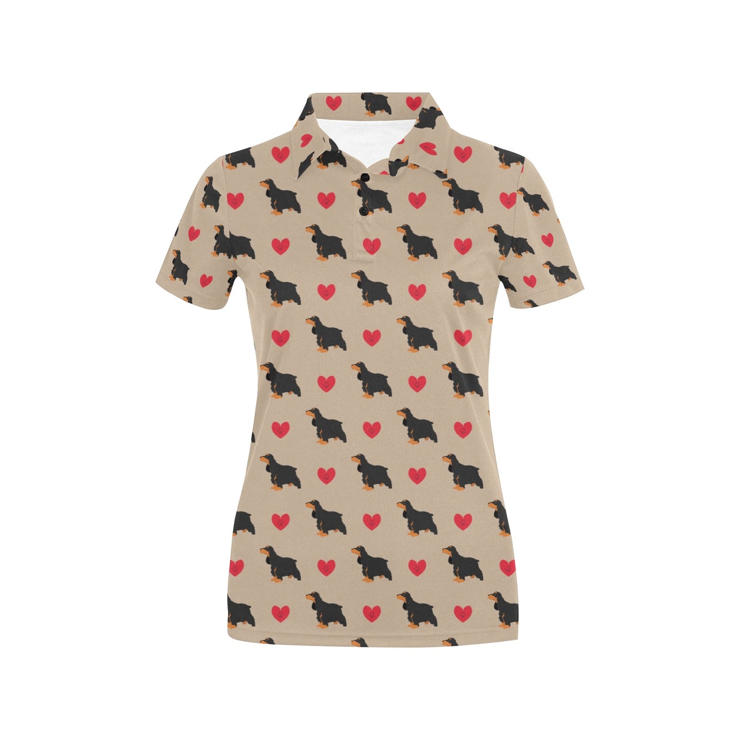 Cocker Pattern Print Design 02 Women's Polo Shirt