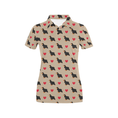 Cocker Pattern Print Design 02 Women's Polo Shirt