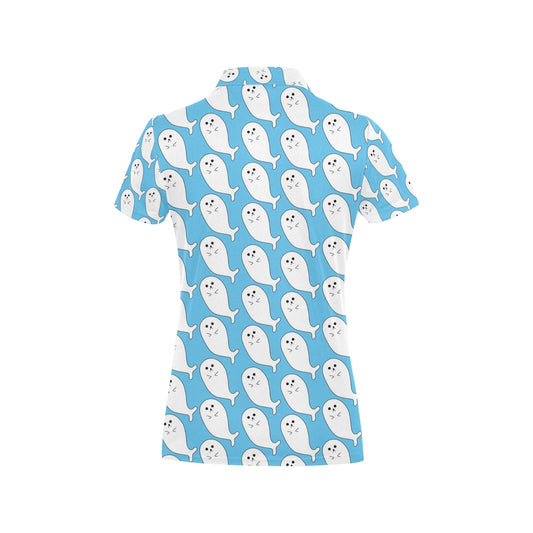 Sea Lion Print Design LKS402 Women's Polo Shirt