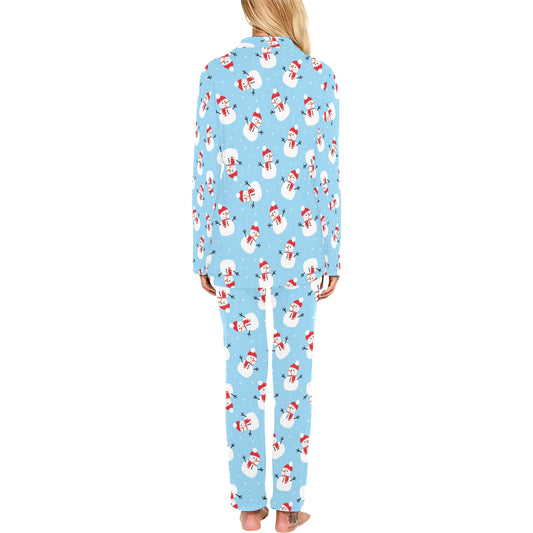 Snowman Print Design LKS305 Women's Long Pajama Set