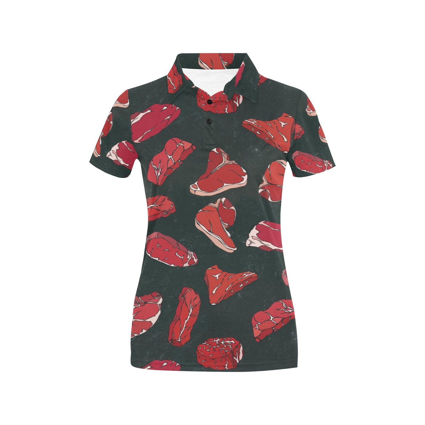 Meat Pattern Print Design 01 Women's Polo Shirt