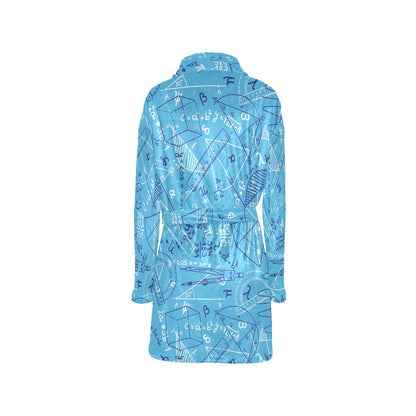 Math Pattern Print Design 02 Women's Fleece Robe
