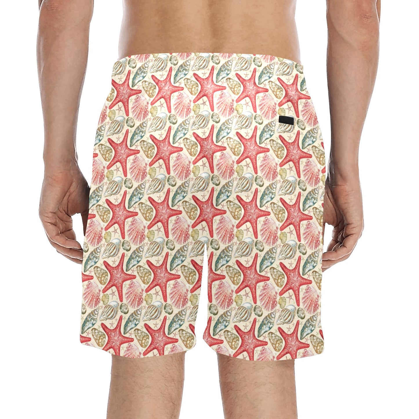 Seashell Print Design LKS301 Men's Swim Trunks Beach Shorts