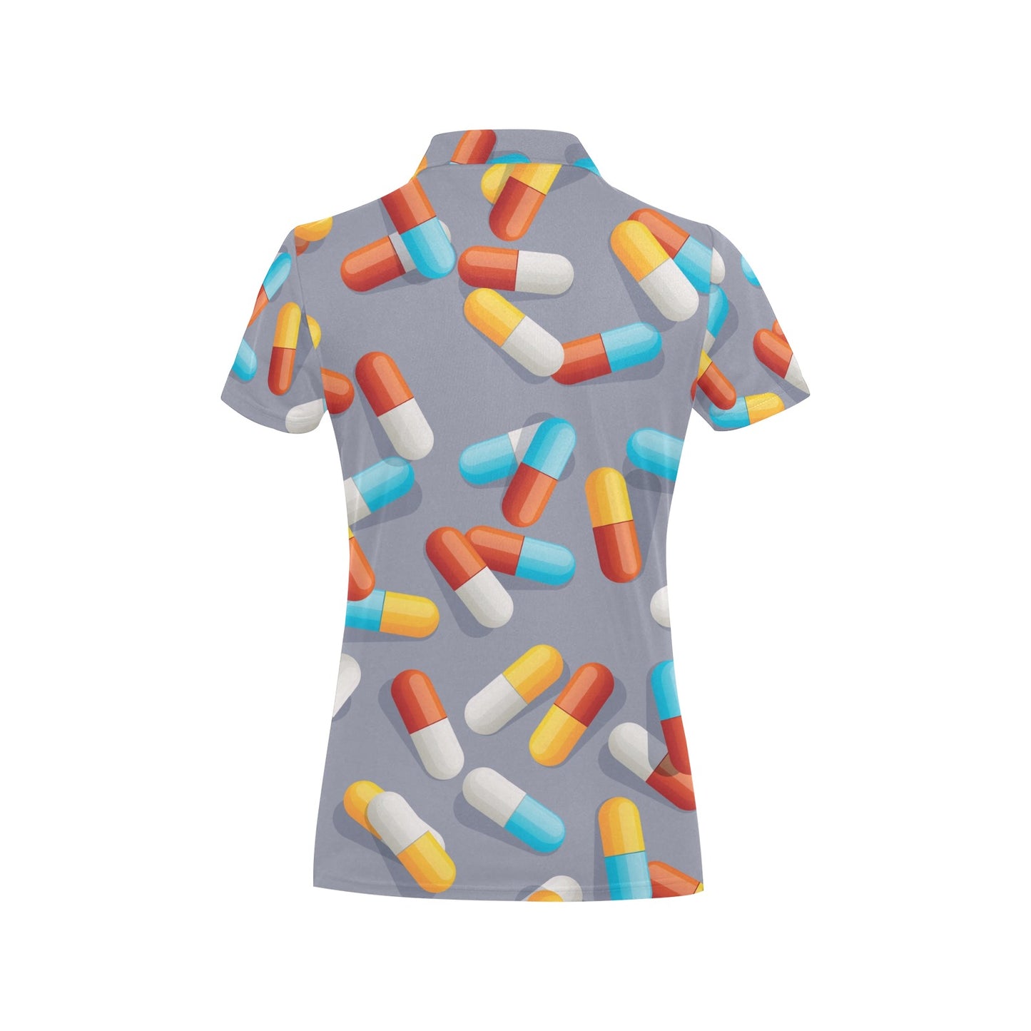 Pill Pattern Print Design A01 Women's Polo Shirt